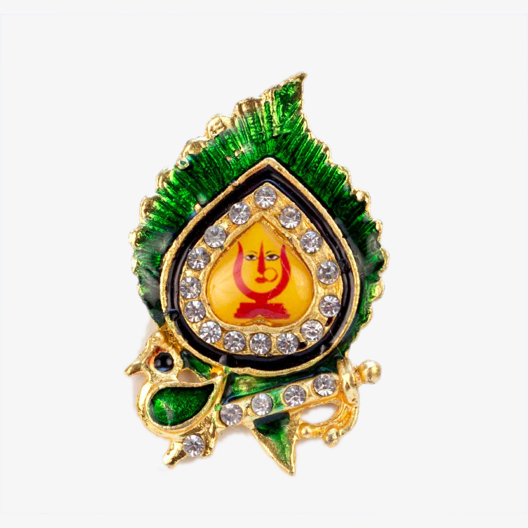 Rani Sati Dadi Mor Pankh Shape Crystal Diamond Brooch Pack of 100 Pieces