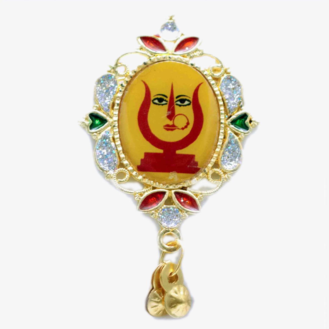 Rani Sati Dadi Oval Shape Mirror Brooch Pack of 100 Pieces