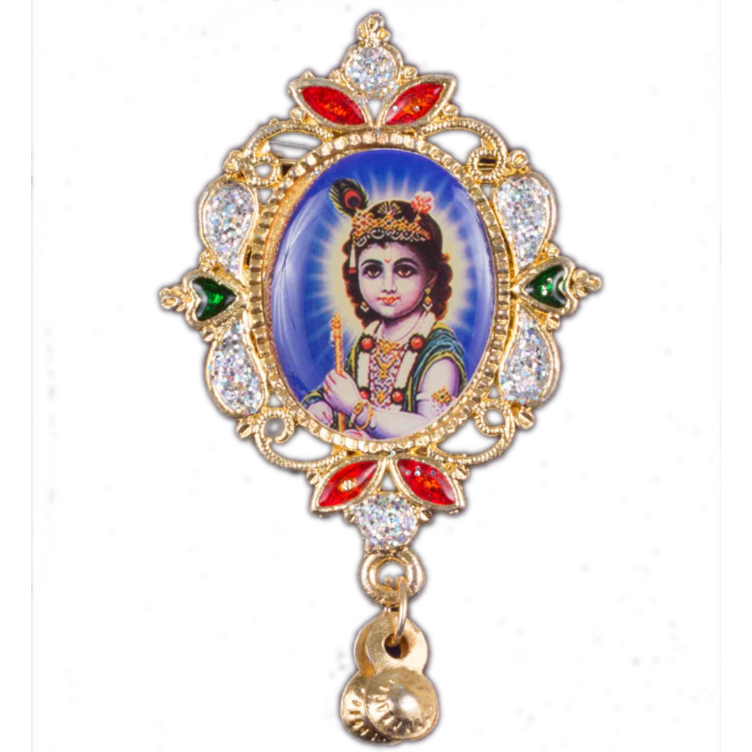 Bal Gopal Oval Shape Mirror Brooch Pack of 100 Pieces