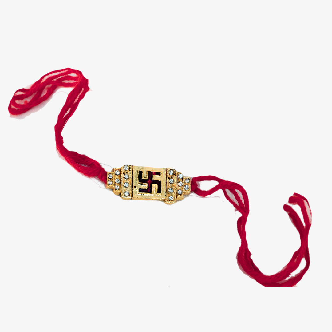 Swastik Diamond Studded  Rakhi Pack of 100 Pieces