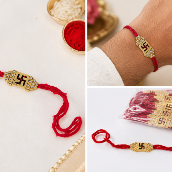Swastik Diamond Studded  Rakhi Pack of 100 Pieces