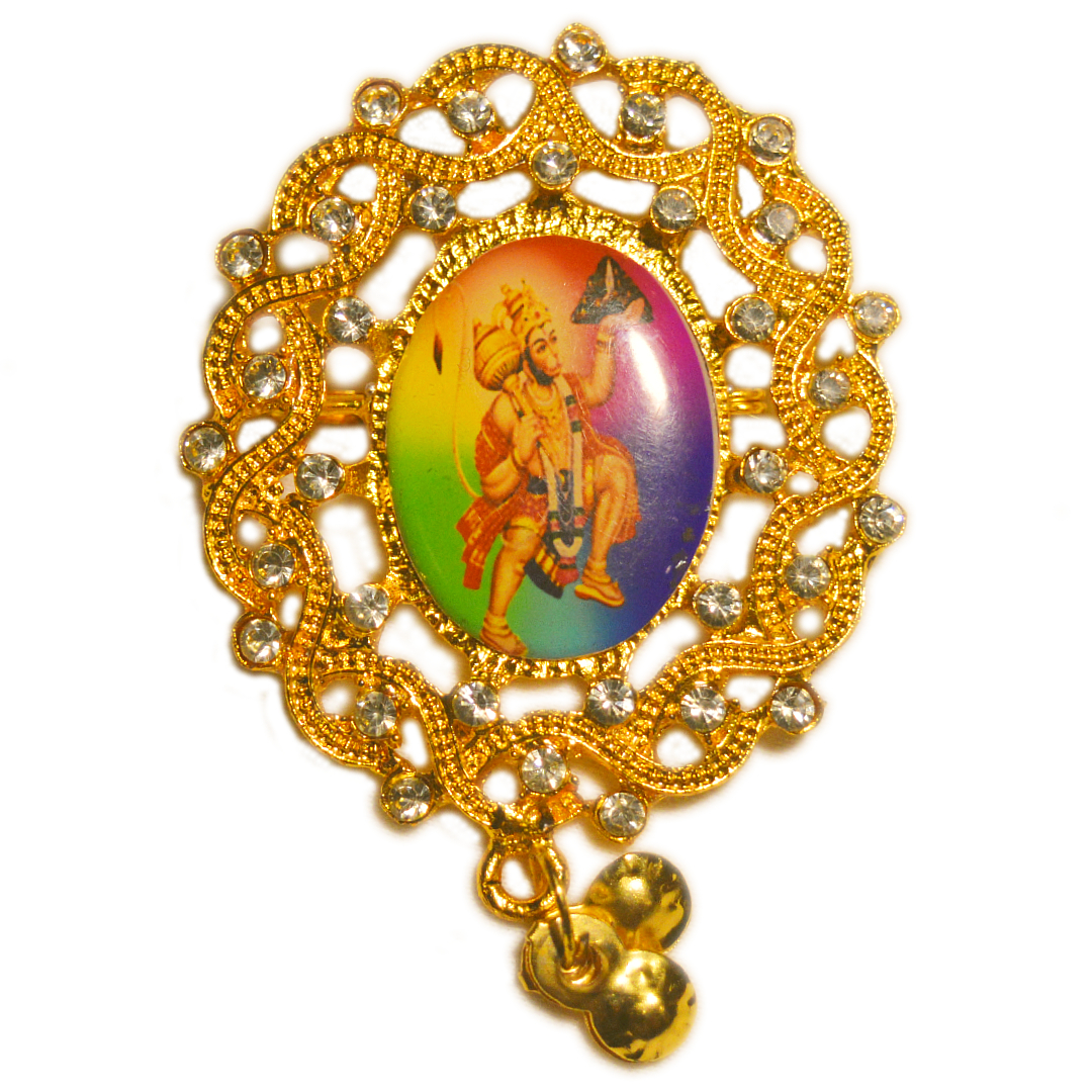 Hanumanji  Oval Shape Diamond Mirror Brooch Pack of 100 Pieces