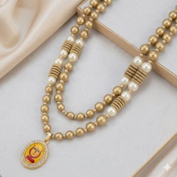 Rani Sati Dadi Swagat Mala Gold Pearl With Pendant (Pack of 100 Pieces)